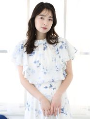 【fifth/フィフス】【セットアップ対応】シフォン花柄フリルブラウス