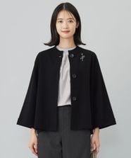 【オンワード】 J.PRESS LADIES>ジャケット/アウター 【洗える】VIGODA MILANO ニット ジャケット ブラック F レディース