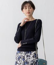 【オンワード】 23区>トップス 【洗える】シルキーレーヨンワイドリブ ニット ネイビー 38 レディース