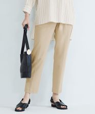 【オンワード】 自由区>パンツ 【カタログ掲載・洗える】ライトフィールジャージータックテーパード パンツ ベージュ 38 レディース