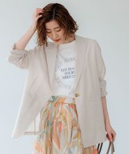 【オンワード】 23区 L（大きいサイズ）>ジャケット/アウター 【洗える】シアーマットクロス ジャケット ベージュ 44 レディース