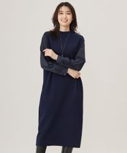 【オンワード】 J.PRESS LADIES>ワンピース 【洗える】CLOTH COMBI KNIT ワンピース ネイビー×ネイビー 11 レディース