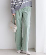 【オンワード】 23区 S（小さいサイズ）>パンツ 【洗える】23区DENIM ベルベットストレッチ ワイドパンツ ミント 30 レディース