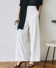 【オンワード】 ICB>パンツ 【UVカット・吸水速乾・洗える】 シェルタリングドライオックス ワイドパンツ オフホワイト 2 レディース
