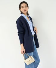 【オンワード】 UNFILO>トップス 【洗える】スポンジニット カーディガン ネイビー S レディース