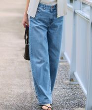 【オンワード】 23区 S（小さいサイズ）>パンツ 【接触冷感】23区DENIM サマー ストレート ワイド パンツ スカイブルー 32 レディース